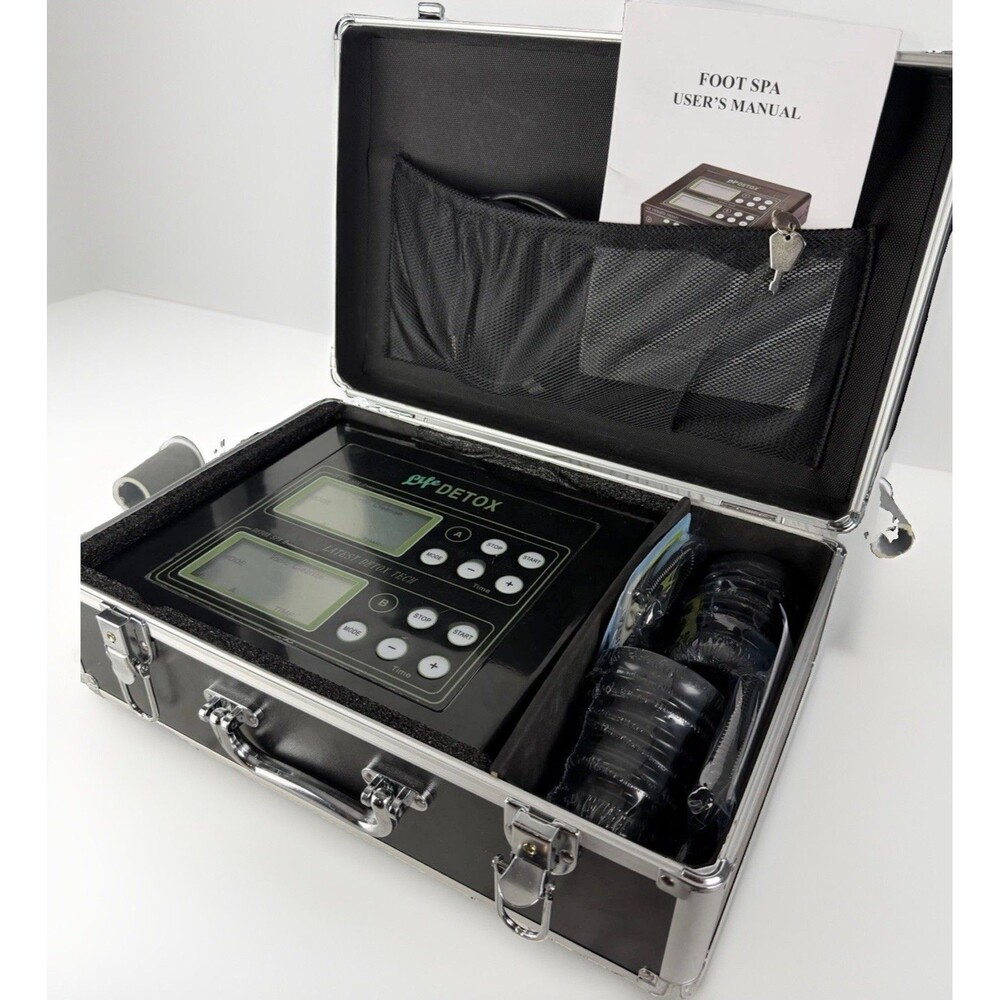 Dual Channel Ionic Foot Bath Detox Machine Life System Case Complete Set OPBX